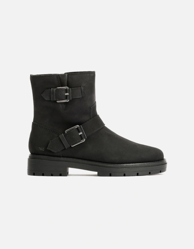 Ionie Moto Nubuck Leather Women's Black Boots
