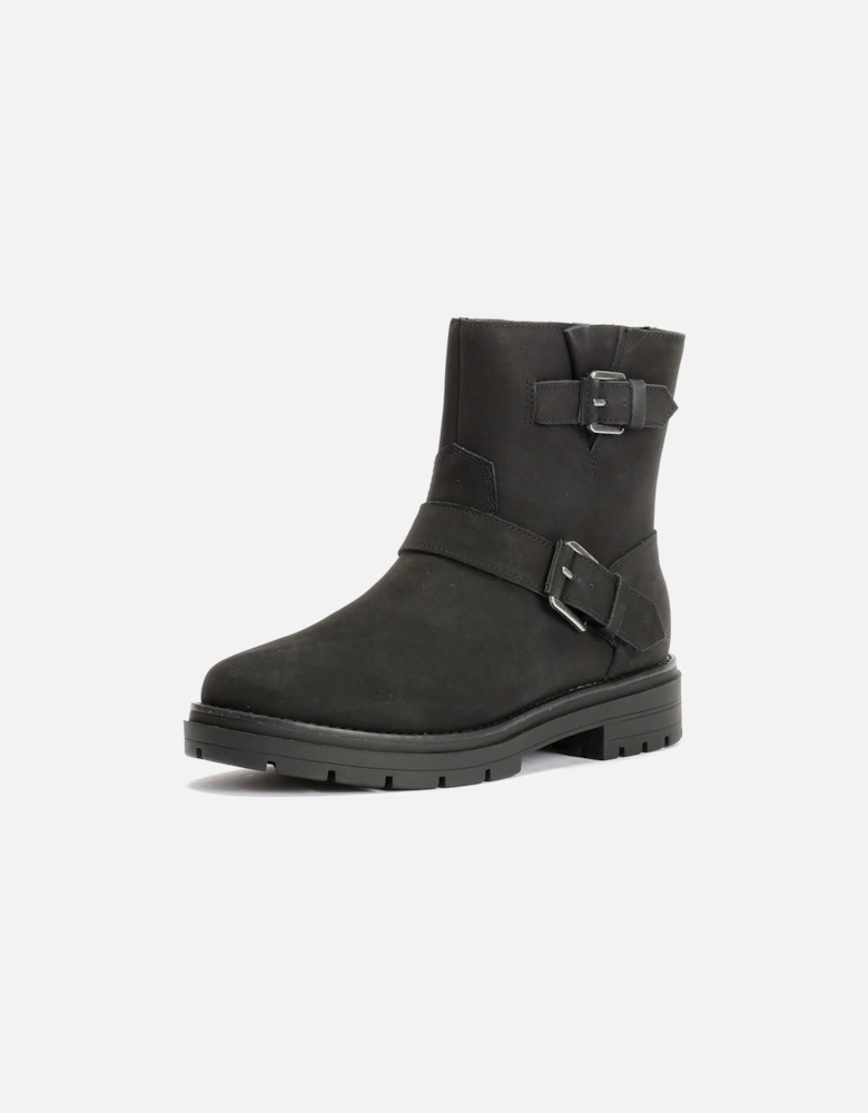 Ionie Moto Nubuck Leather Women's Black Boots