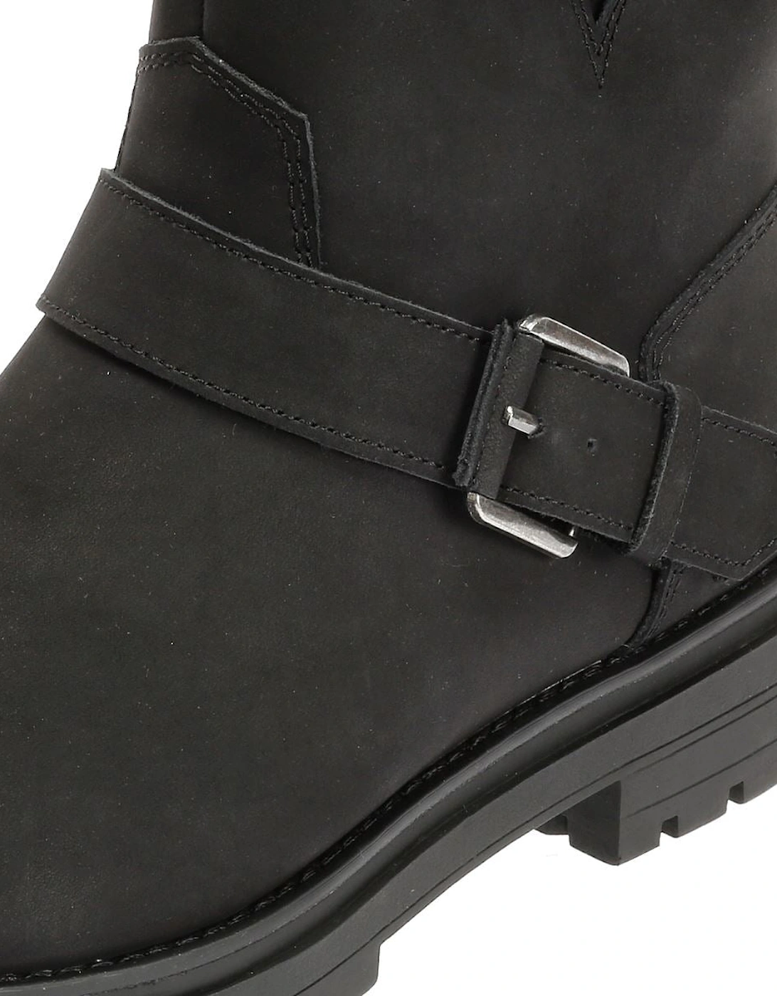 Ionie Moto Nubuck Leather Women's Black Boots