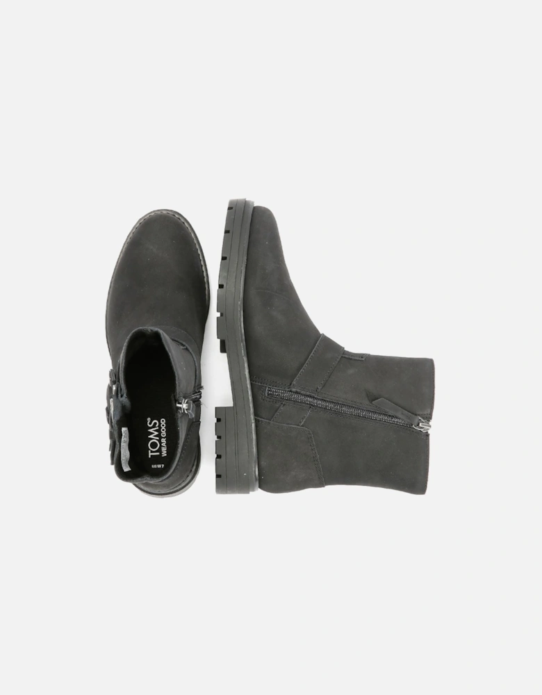 Ionie Moto Nubuck Leather Women's Black Boots