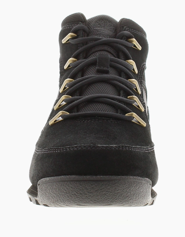 Mens Smart Boots Euro Rock  Suede Leather black UK Size