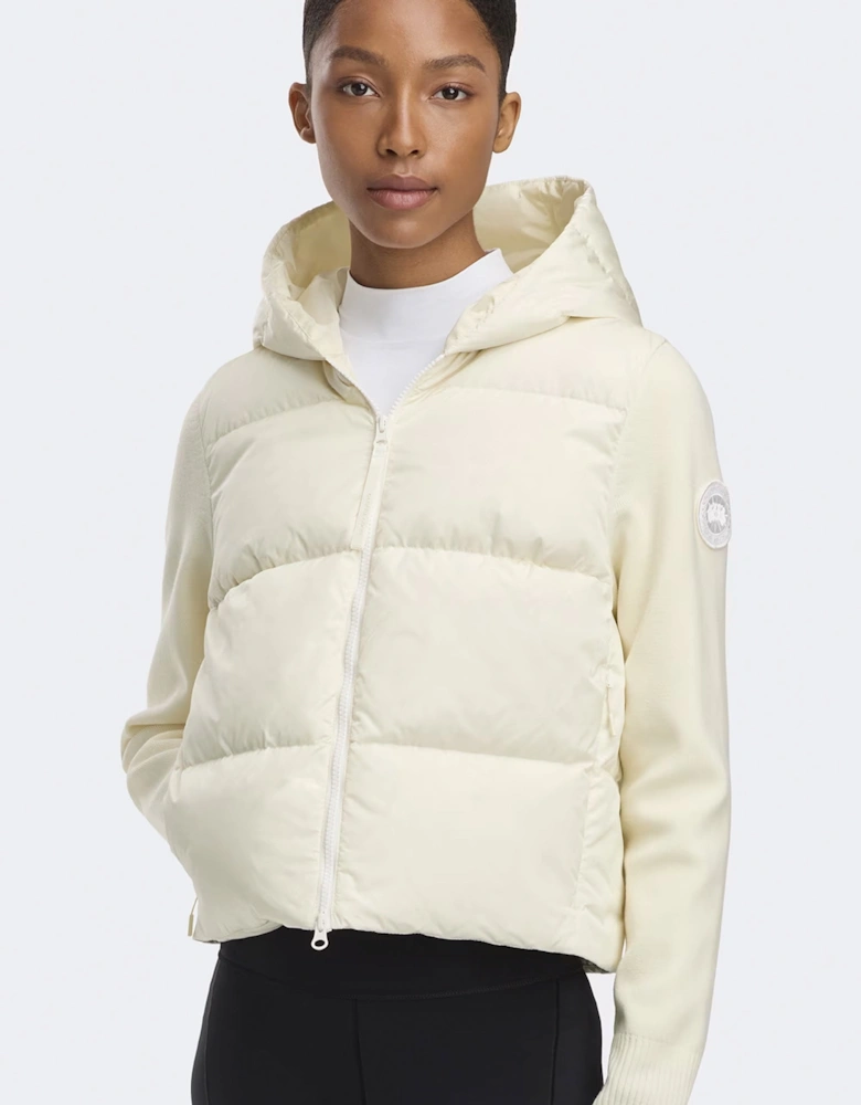 WOMENS HYBRIDGE WIDE QUILT KNIT HOODY