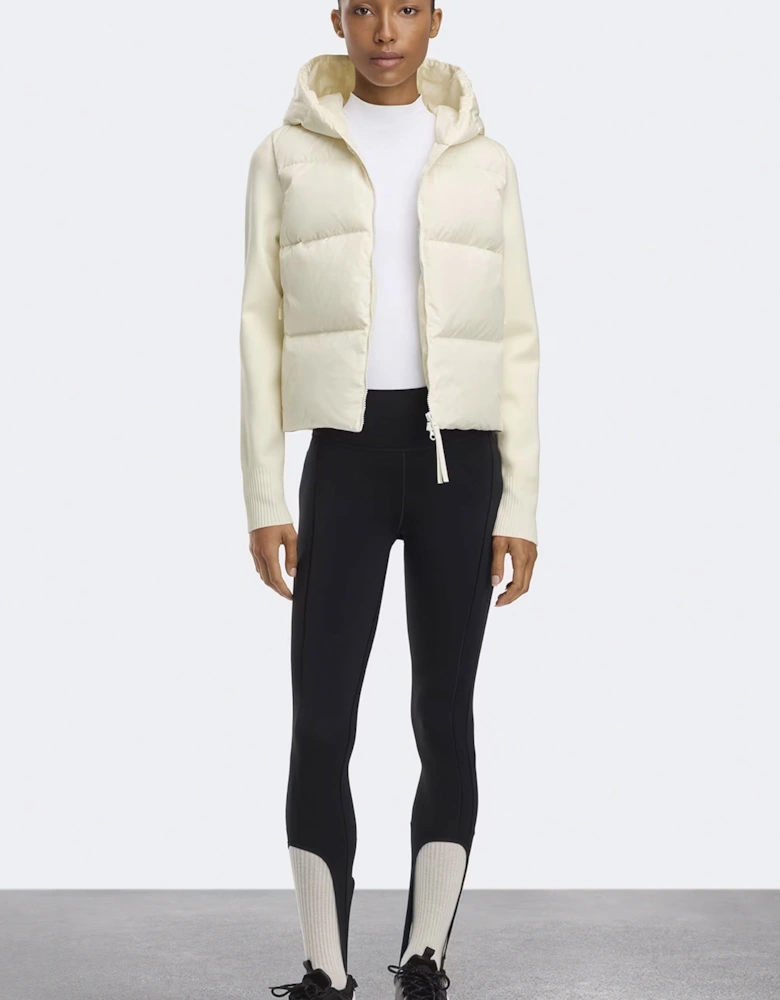 WOMENS HYBRIDGE WIDE QUILT KNIT HOODY