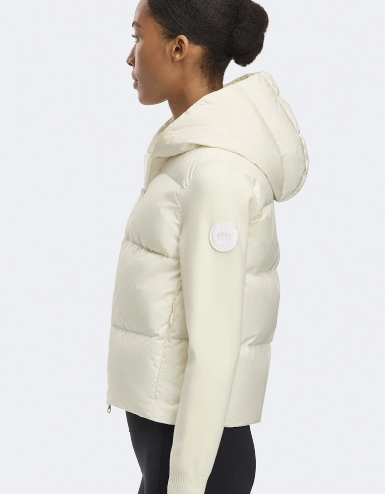 WOMENS HYBRIDGE WIDE QUILT KNIT HOODY