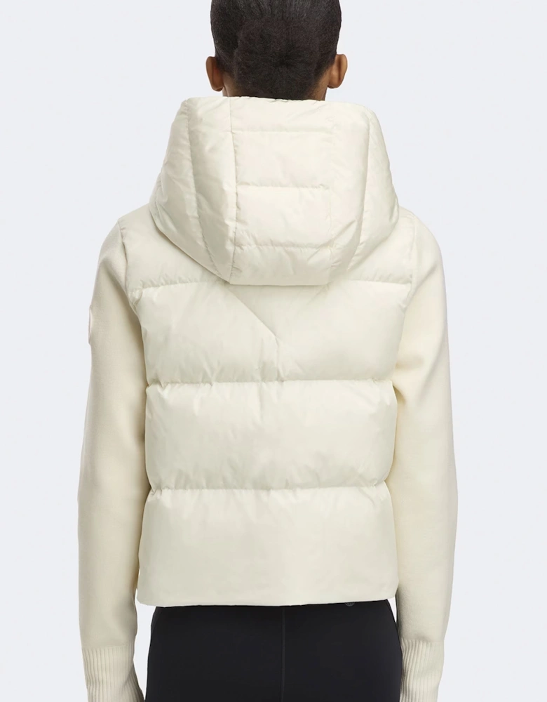 WOMENS HYBRIDGE WIDE QUILT KNIT HOODY