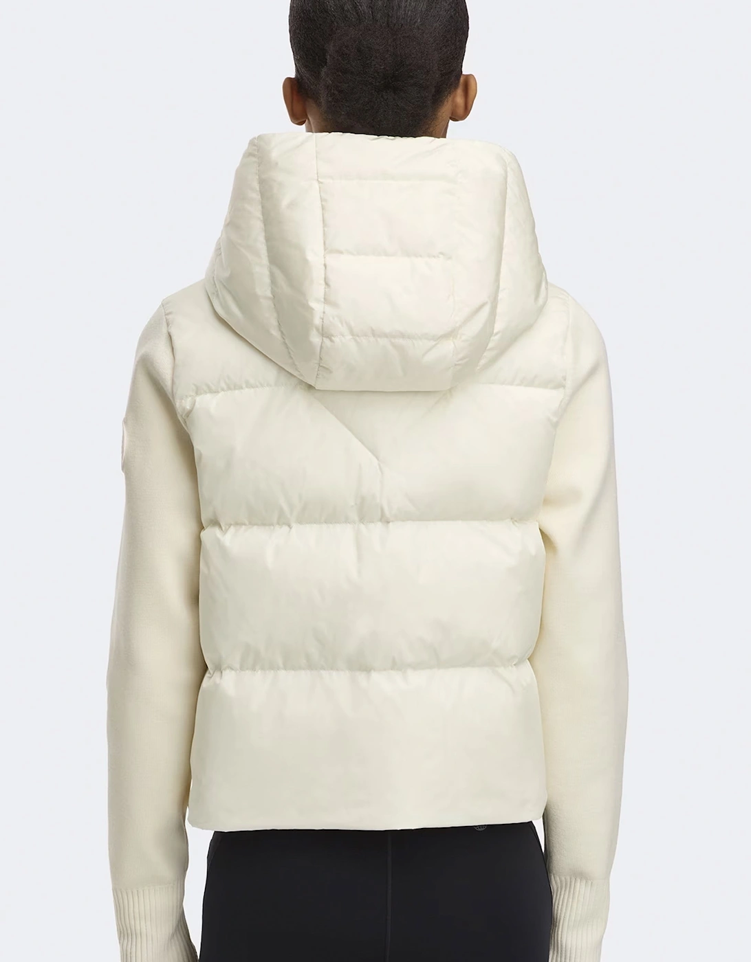 WOMENS HYBRIDGE WIDE QUILT KNIT HOODY