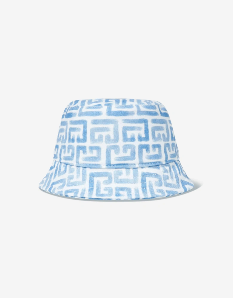 Baby Boys Monogram Logo Bucket Hat in Blue