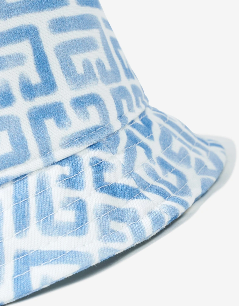 Baby Boys Monogram Logo Bucket Hat in Blue