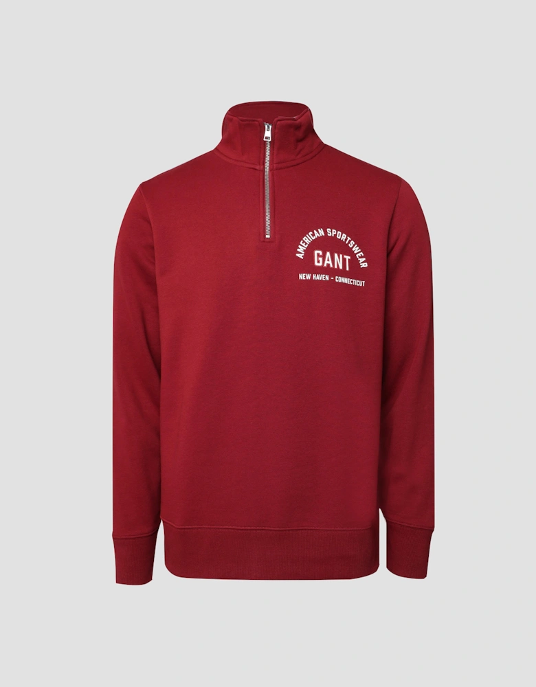 Printed Graphic Half Zip Sweatshirt