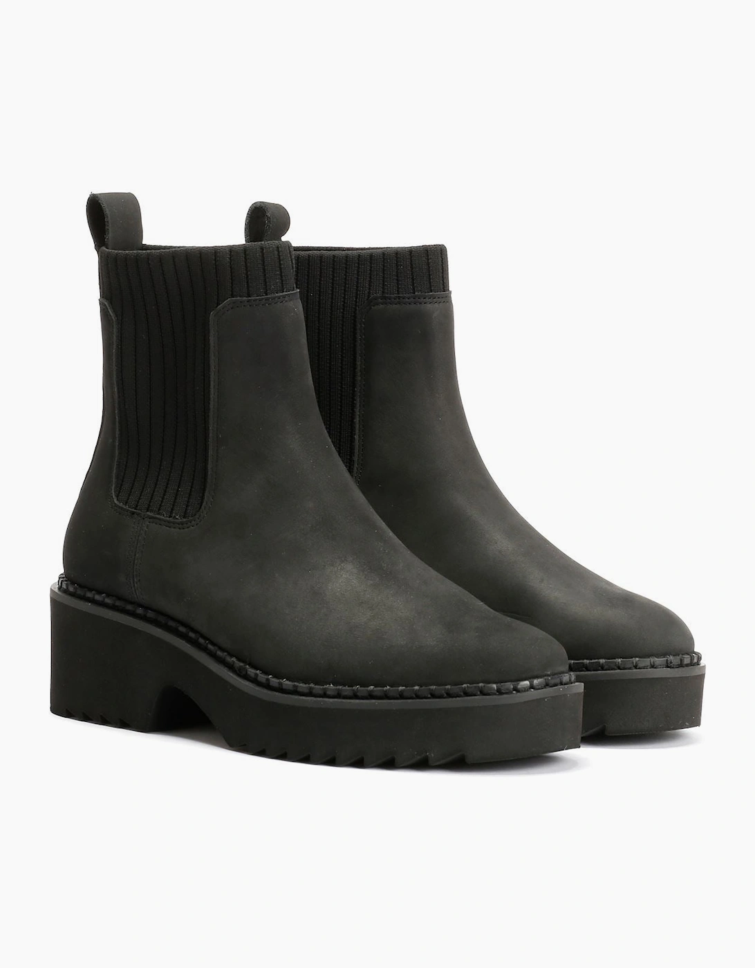 Women's TOMS Millie Nubuck Leather Women's Black Boots - Size: 7