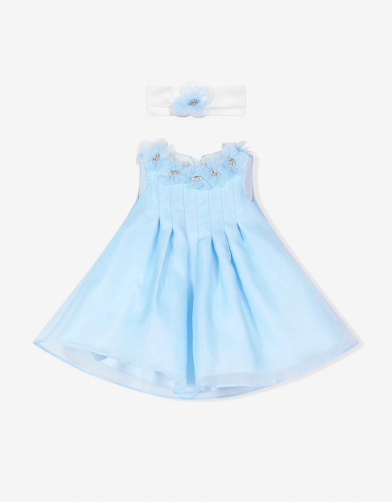 Baby Girls Occasion Dress with Headband in Blue