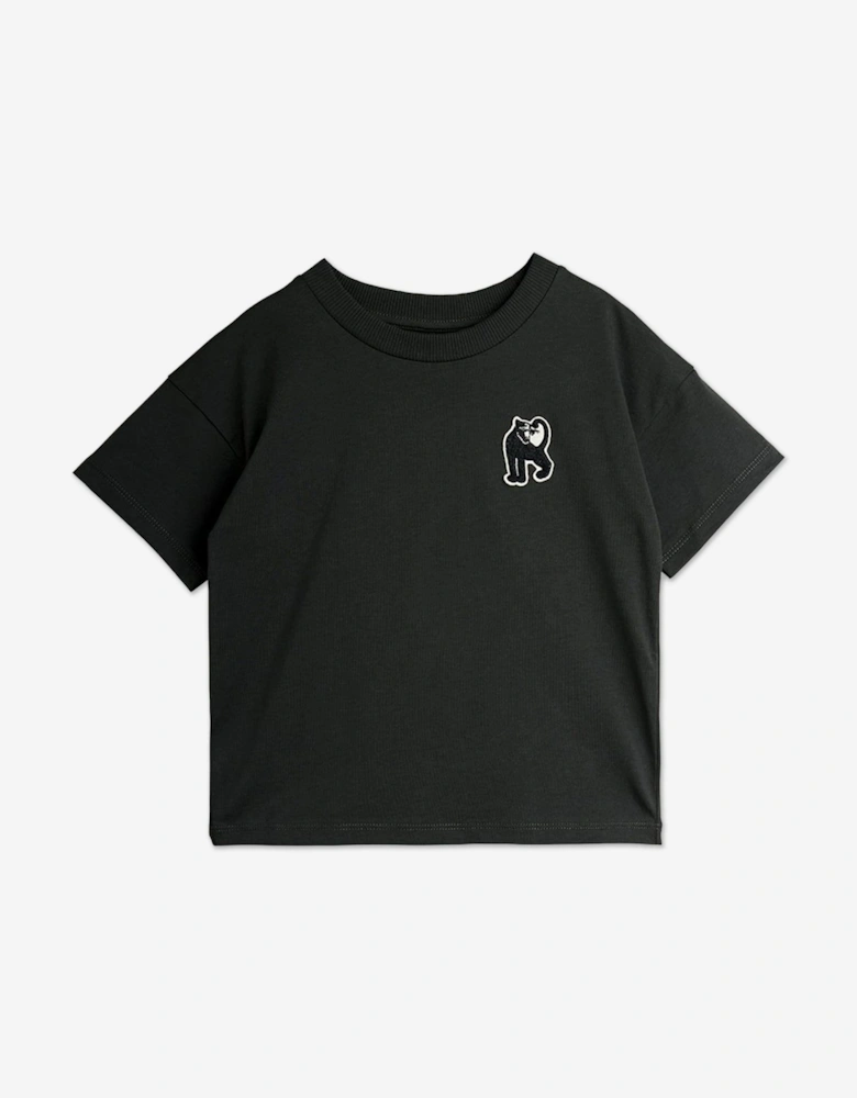 Kids Panther Patch T-Shirt in Black