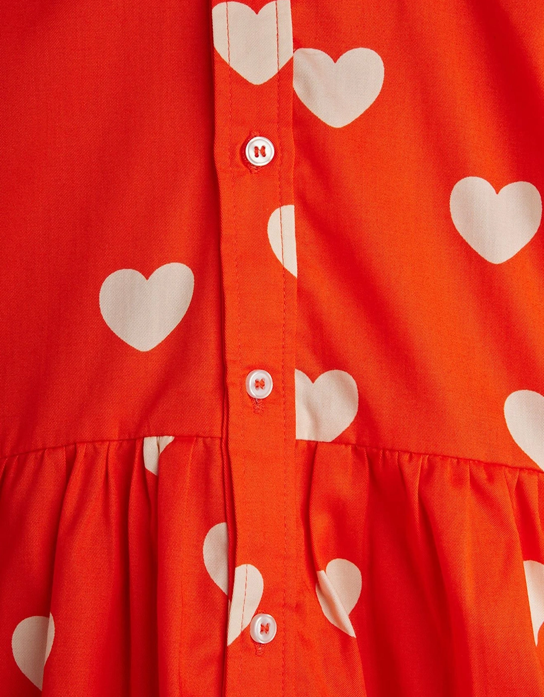Girls Hearts AOP Shirt Dress in Orange