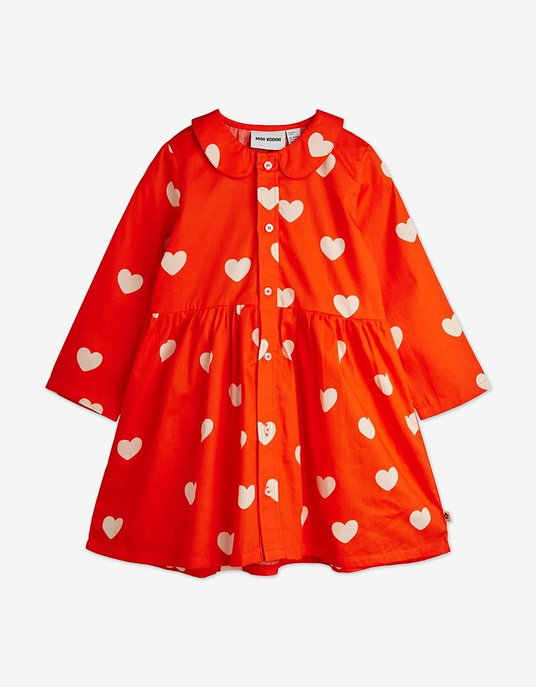 Girls Hearts AOP Shirt Dress in Orange, 5 of 4