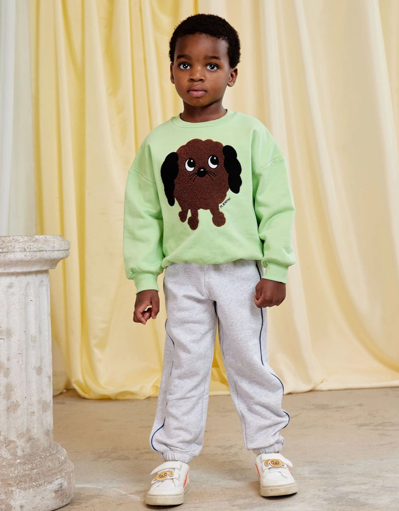 Boys Doggie Chenille Sweatshirt in Green