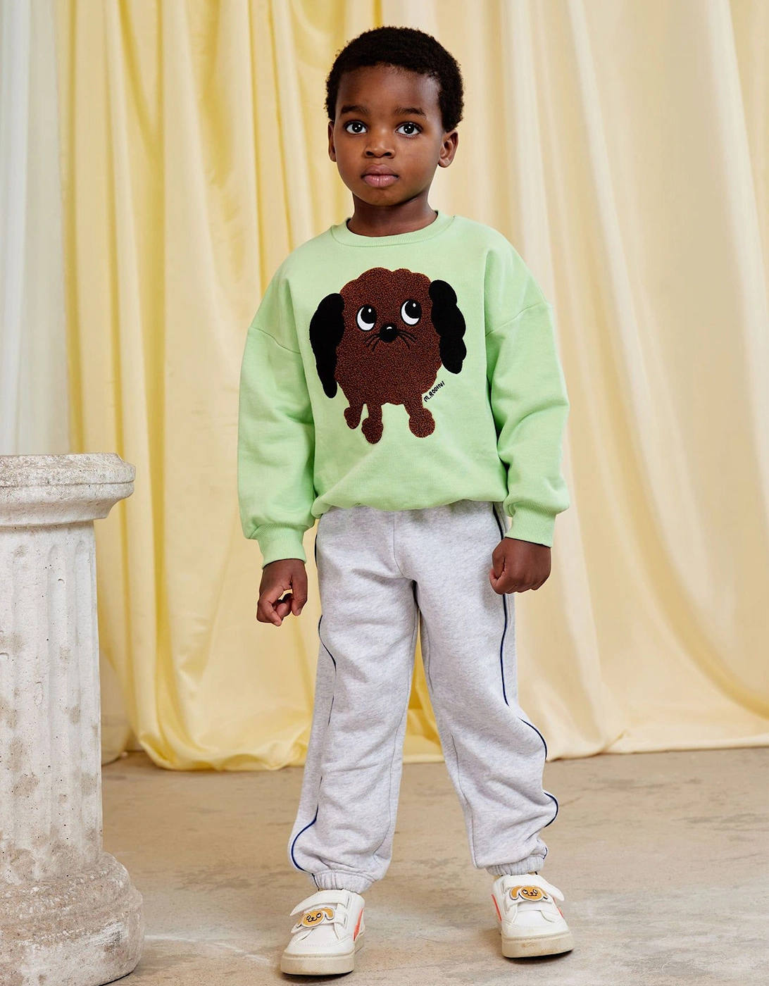 Boys Doggie Chenille Sweatshirt in Green
