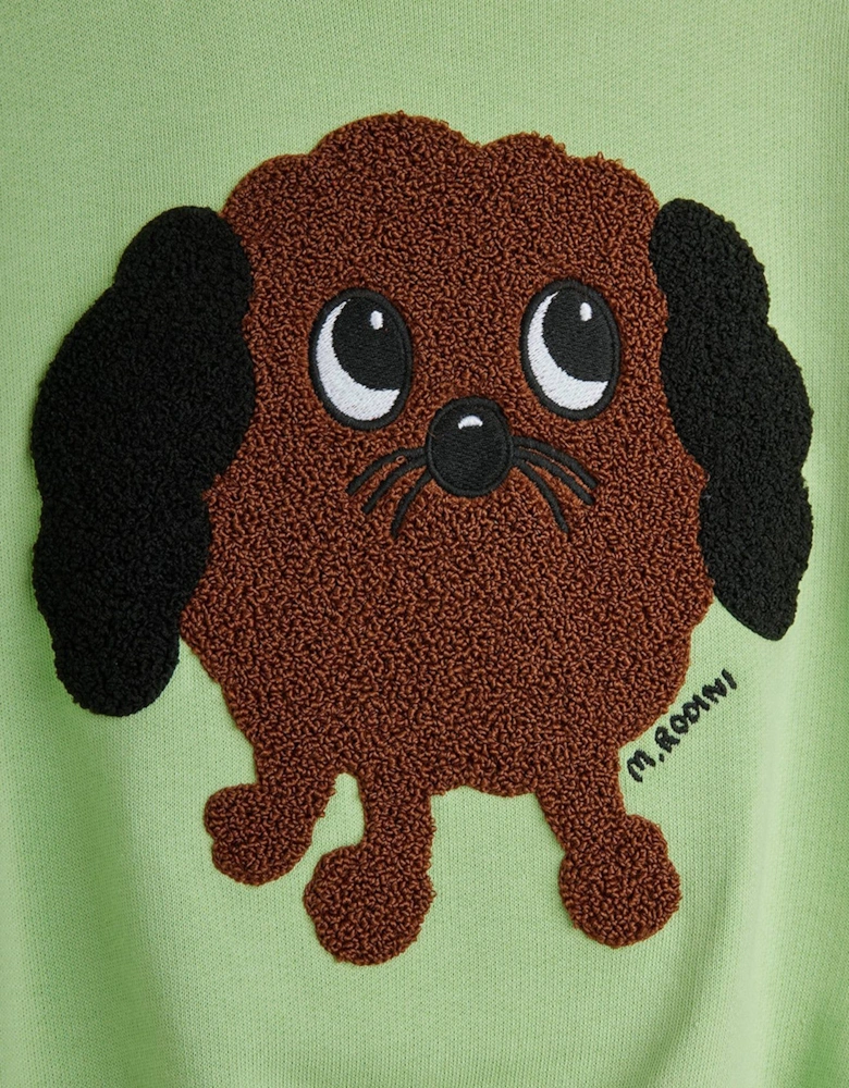 Boys Doggie Chenille Sweatshirt in Green