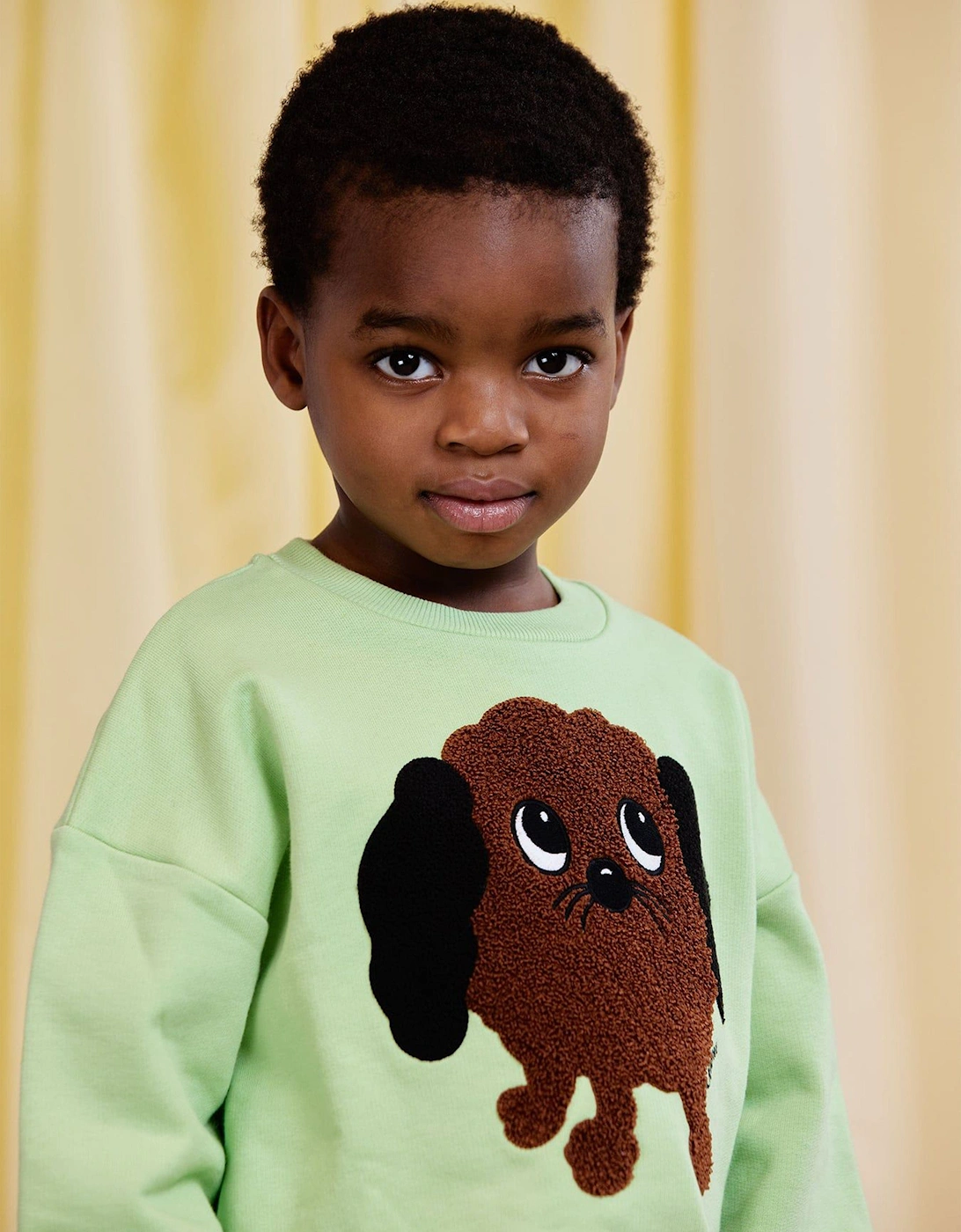 Boys Doggie Chenille Sweatshirt in Green