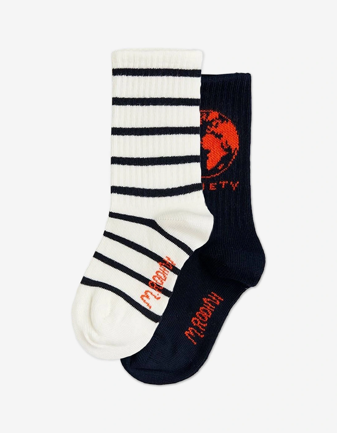 Mini Rodini Girls Navy 'S Society 2 Pack Socks Set In - Size: 10 - 12 Yrs 36-39/21-24 Cm Kids