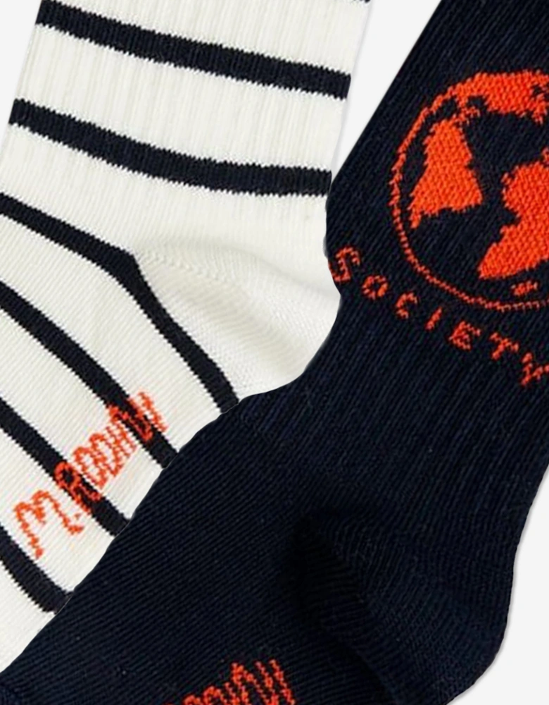 Kids Society 2 pack Socks Set in Navy