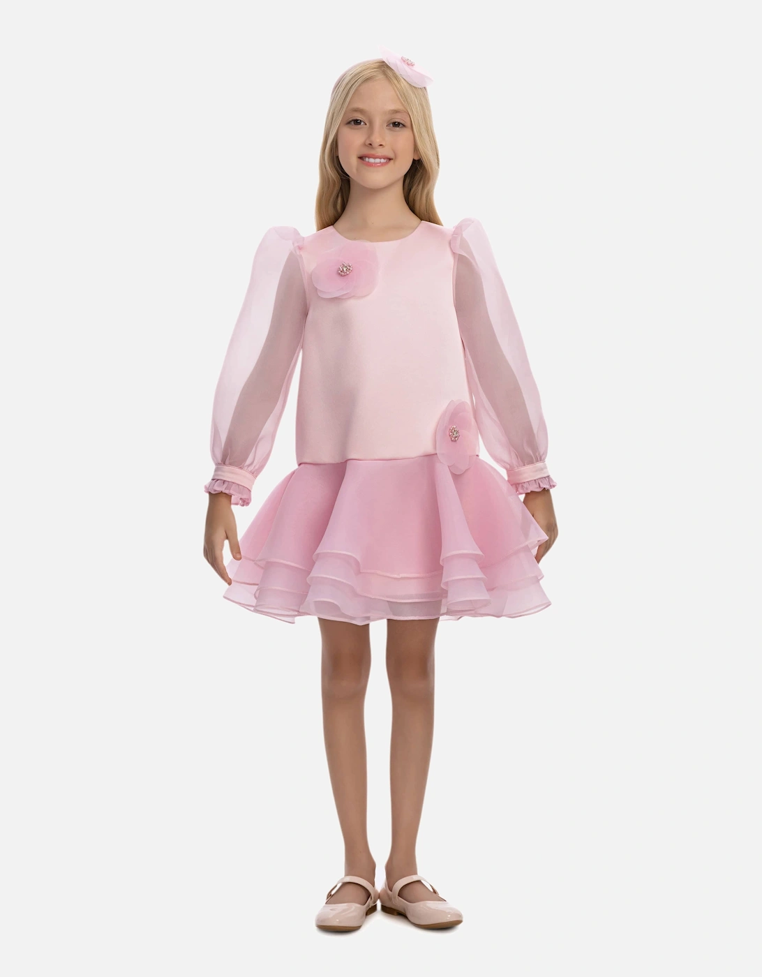Girls Flower Occasion Dress in Pink