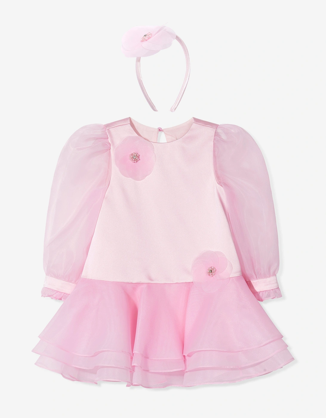 Girls Flower Occasion Dress in Pink, 7 of 6