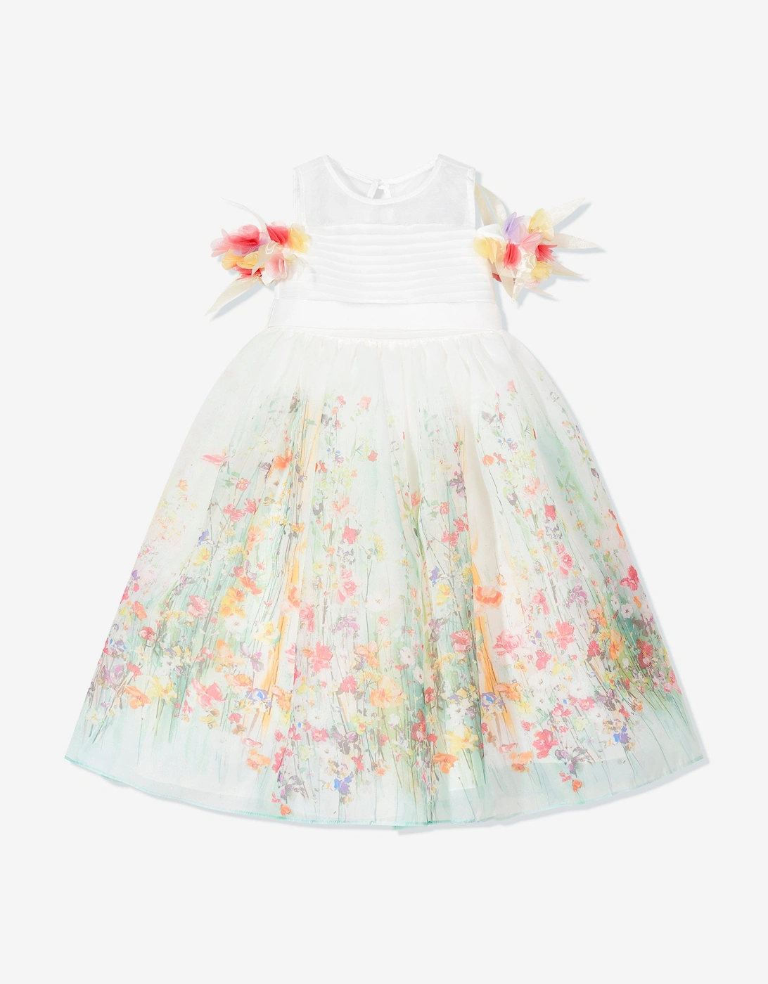 Girls Floral Occasion Dress in Ivory, 6 of 5
