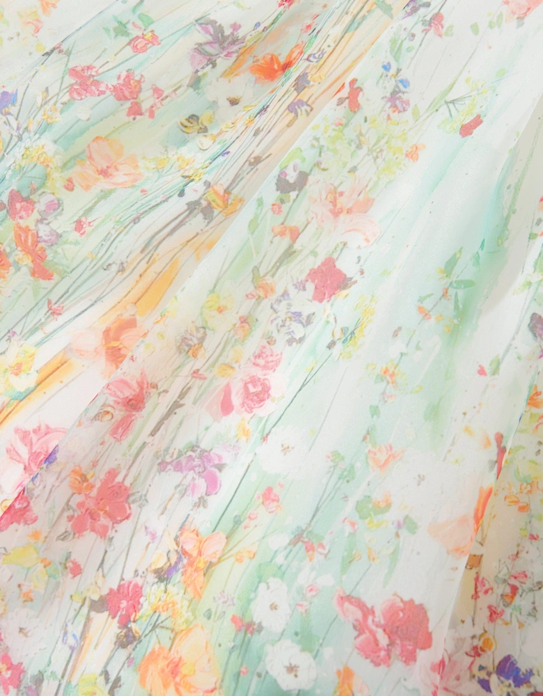 Girls Floral Occasion Dress in Ivory