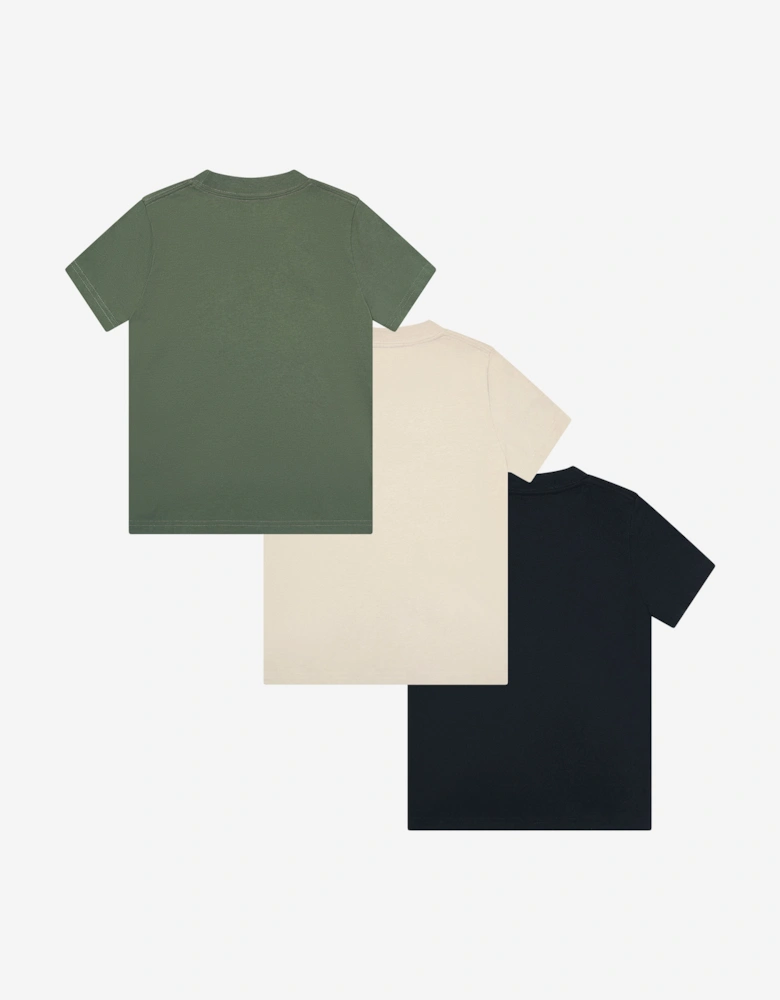 Boys 3 Pack T-Shirt Set in Green