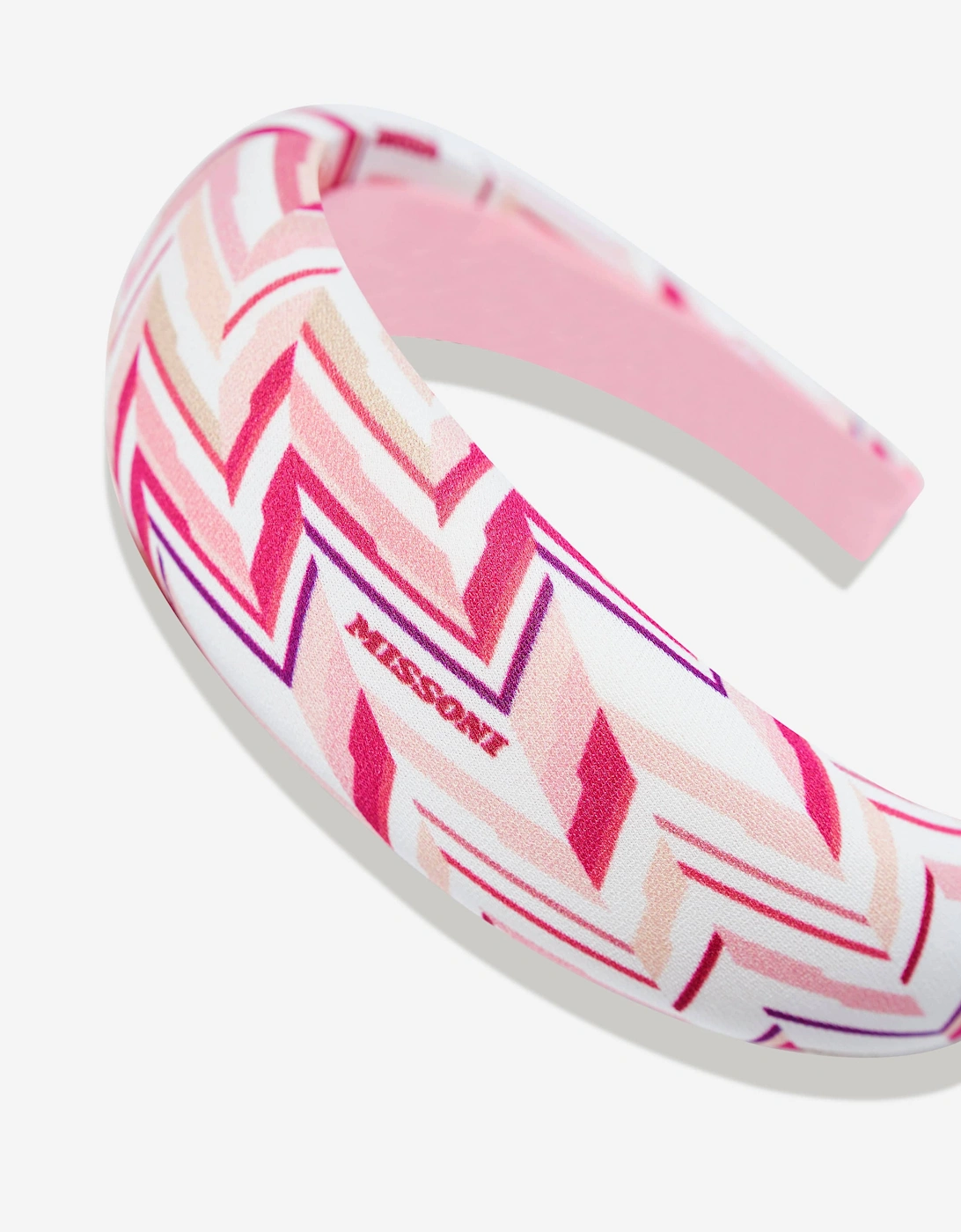 Girls Zigzag Knit Headband in Pink