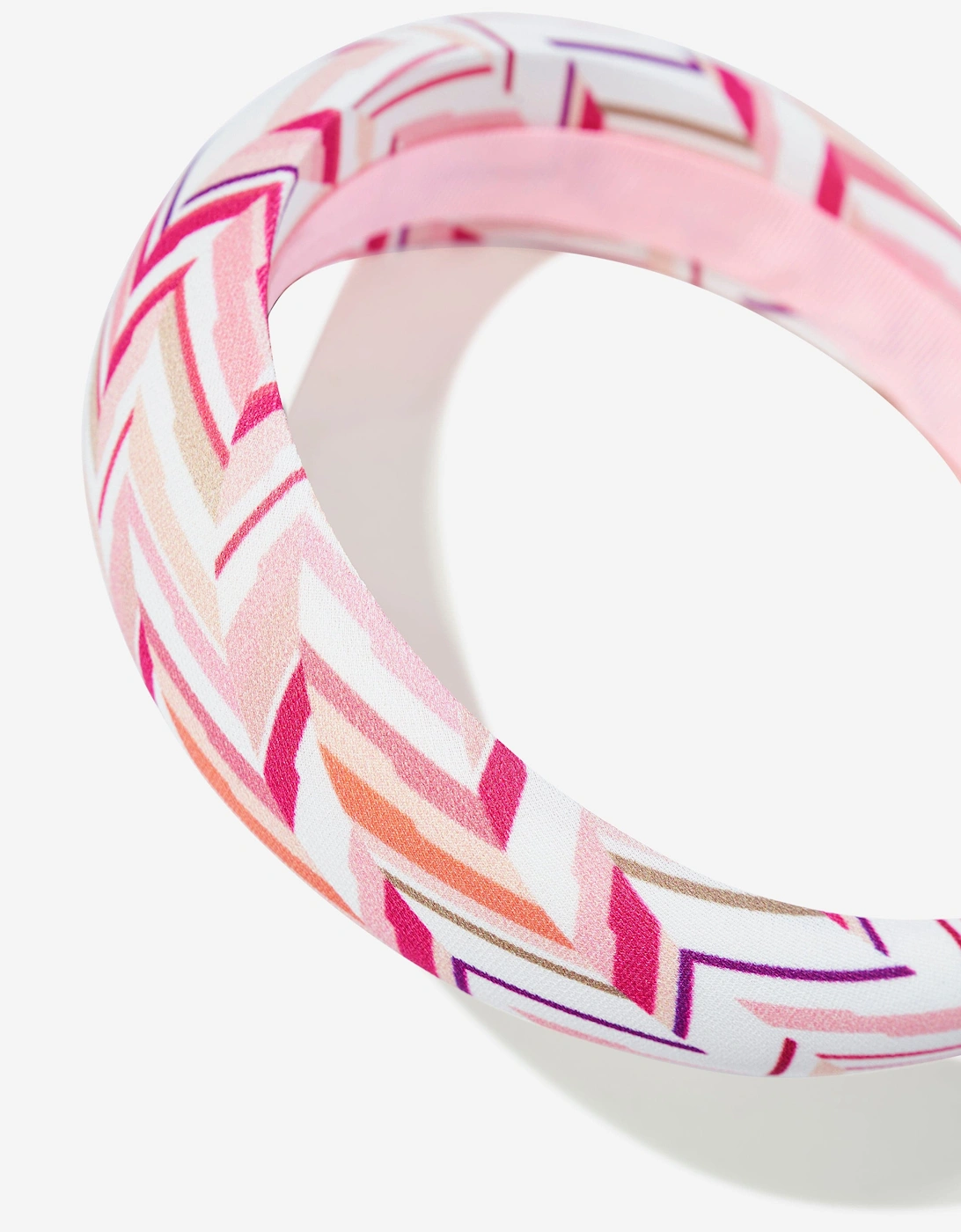 Girls Zigzag Knit Headband in Pink
