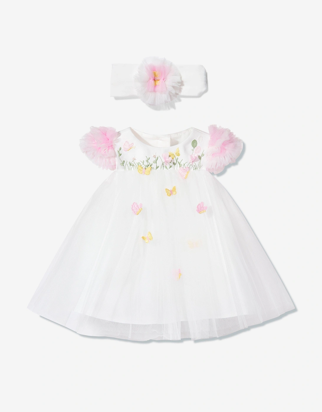 Baby Girls Occasion Dress with Headband in Ivory, 7 of 6