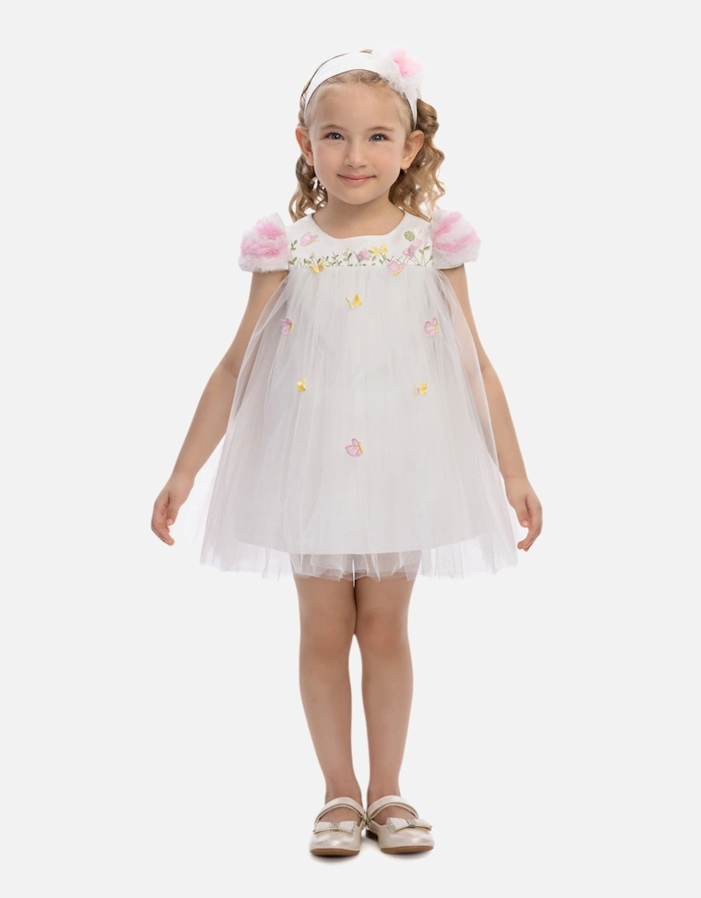 Baby Girls Occasion Dress with Headband in Ivory