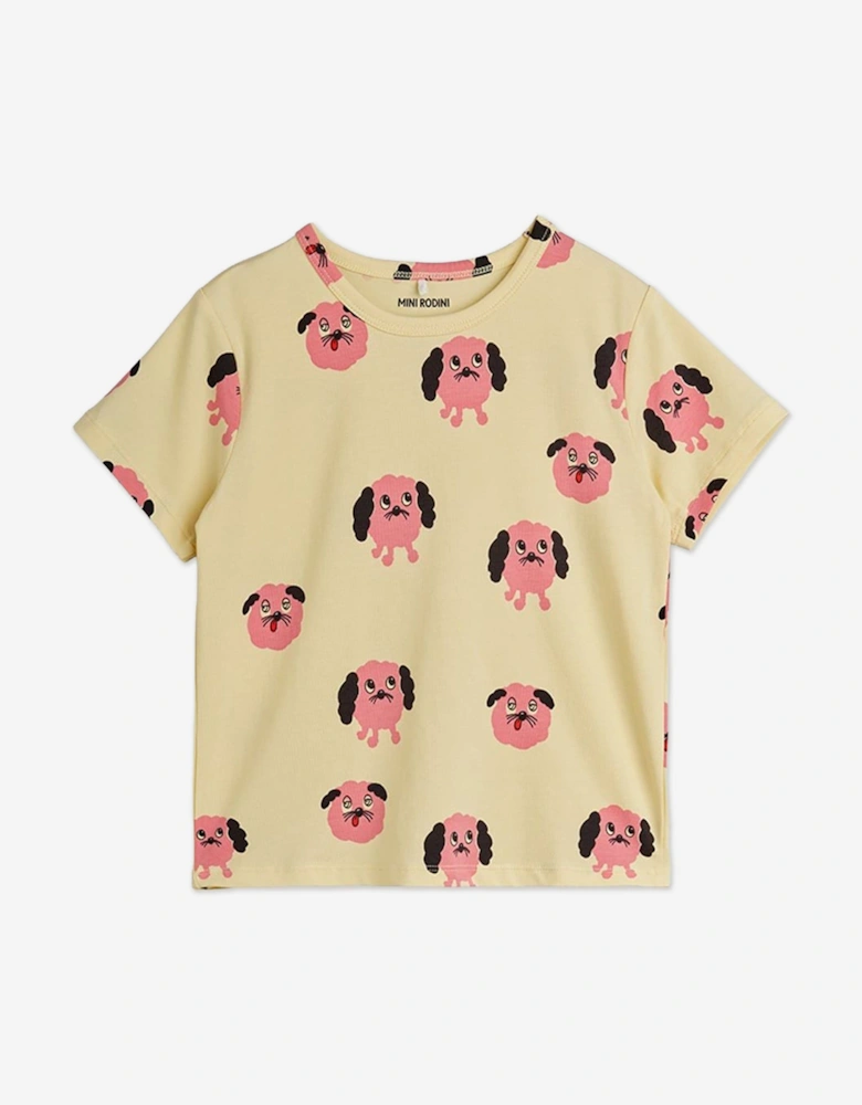 Baby Girls Doggies AOP T-Shirt in Yellow