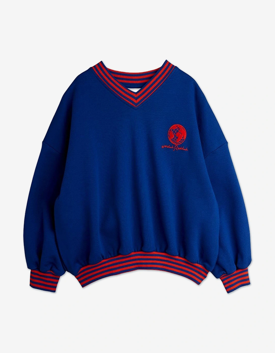 Kids Embroidered Earth Sweatshirt in Blue, 6 of 5