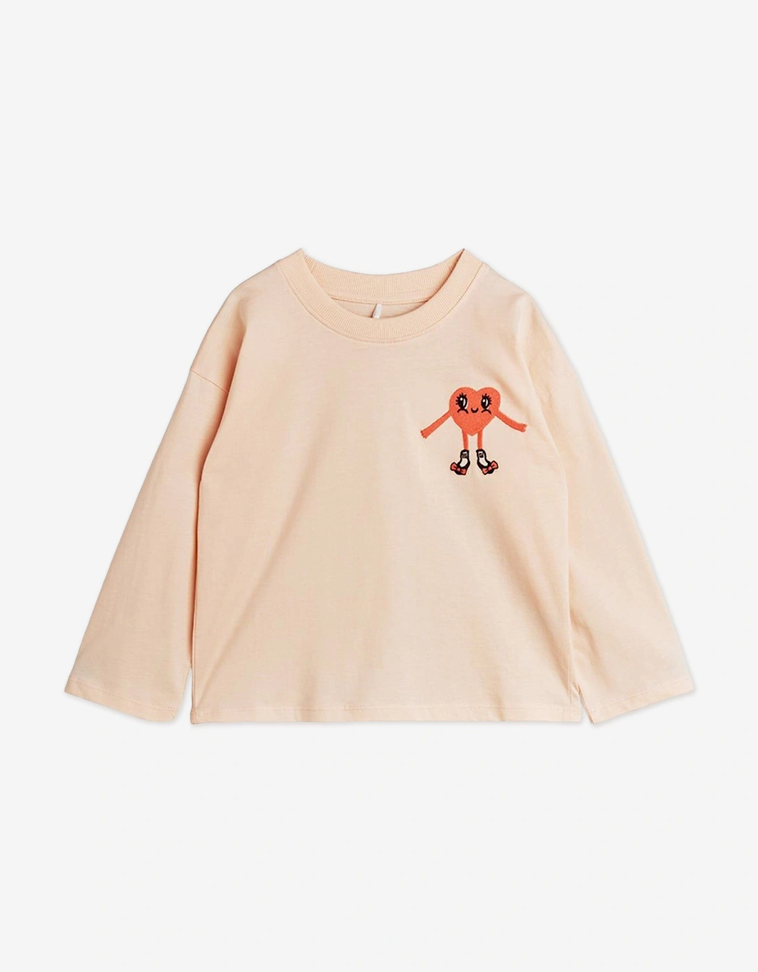 Girls Embroidered Heart Long Sleeve T-Shirt in Pink, 5 of 4