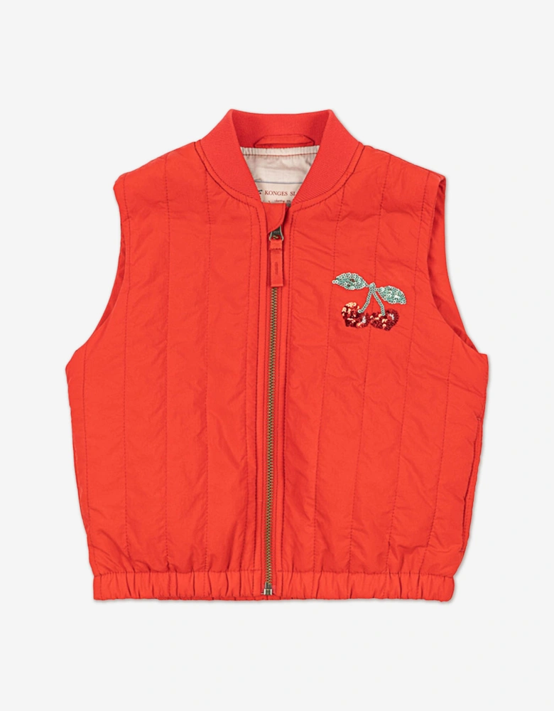 Konges Sløjd Girls Juno Sequin Gilet in Red
