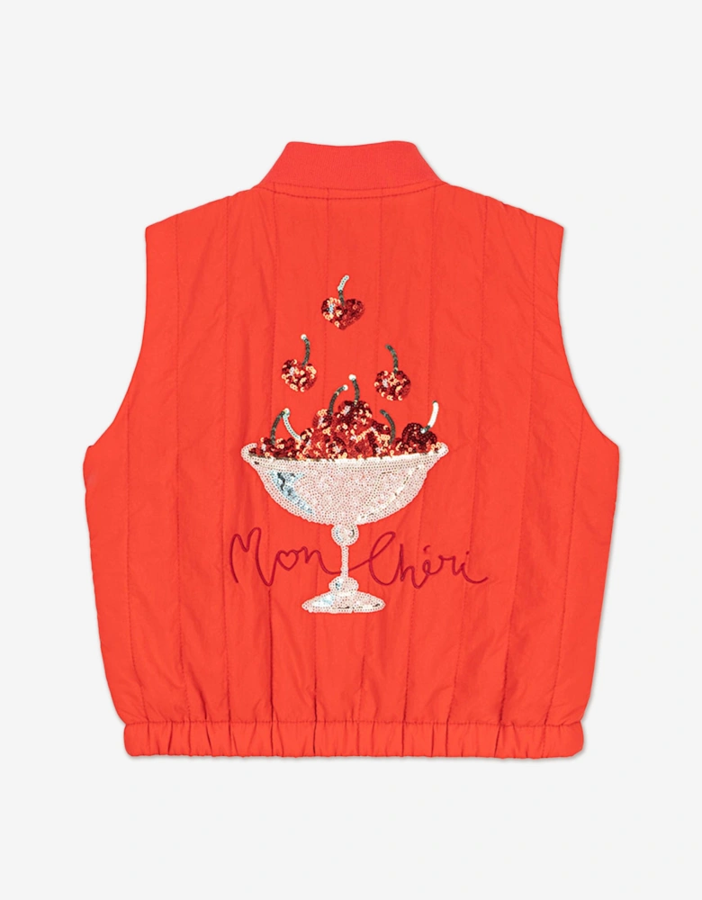 Konges Sløjd Girls Juno Sequin Gilet in Red