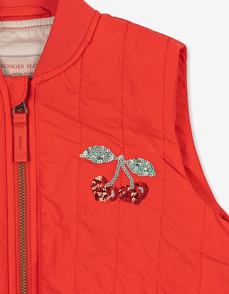 Konges Sløjd Girls Juno Sequin Gilet in Red