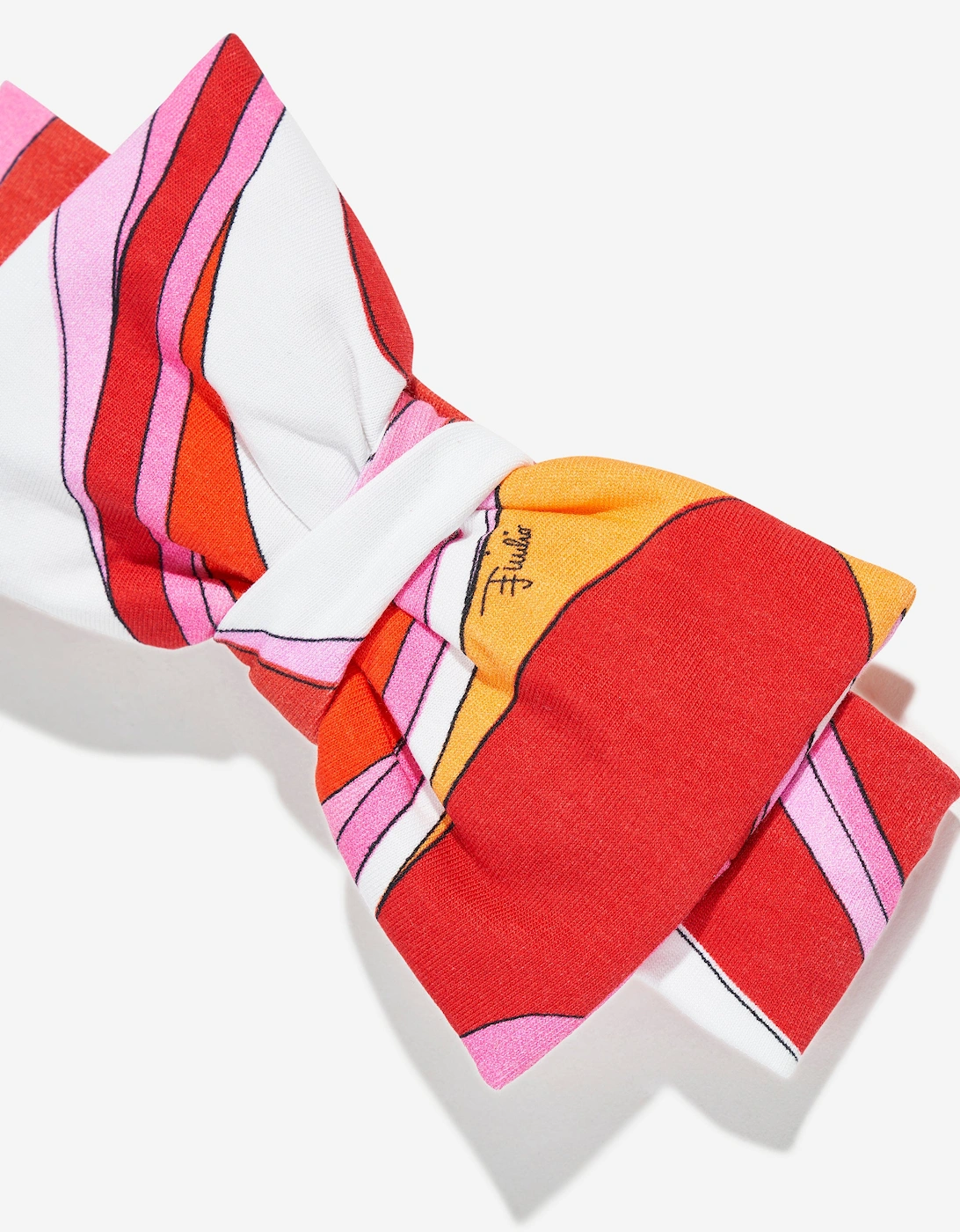 Baby Girls Marmo Bow Headband in Orange