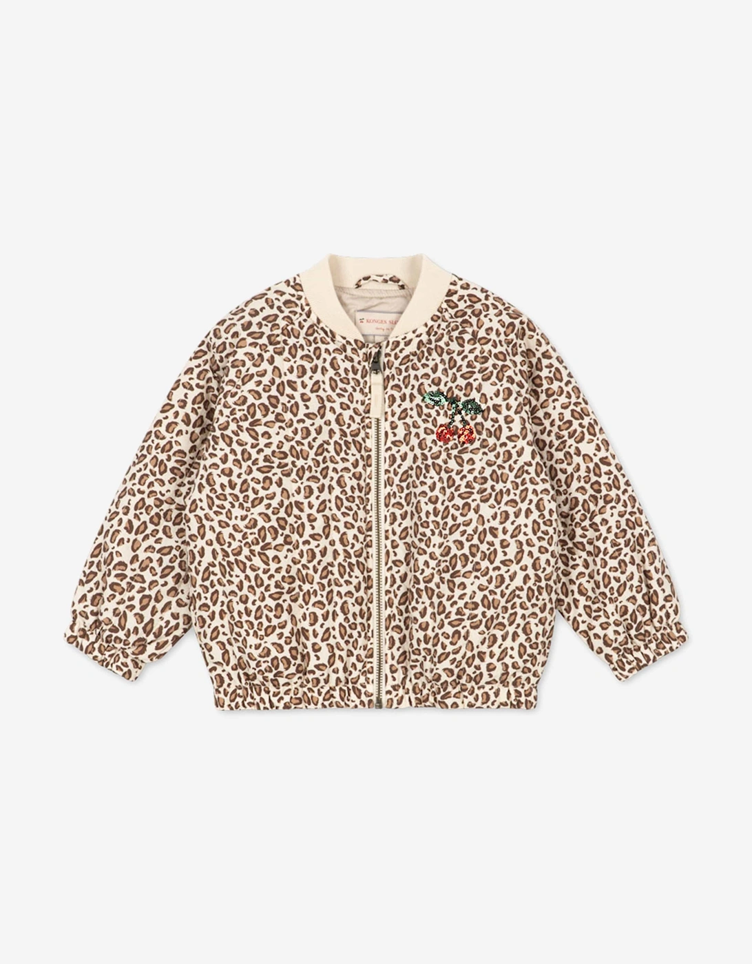 Konges Sløjd Girls Juno Printed Sequin Bomber Jacket in Beige, 6 of 5