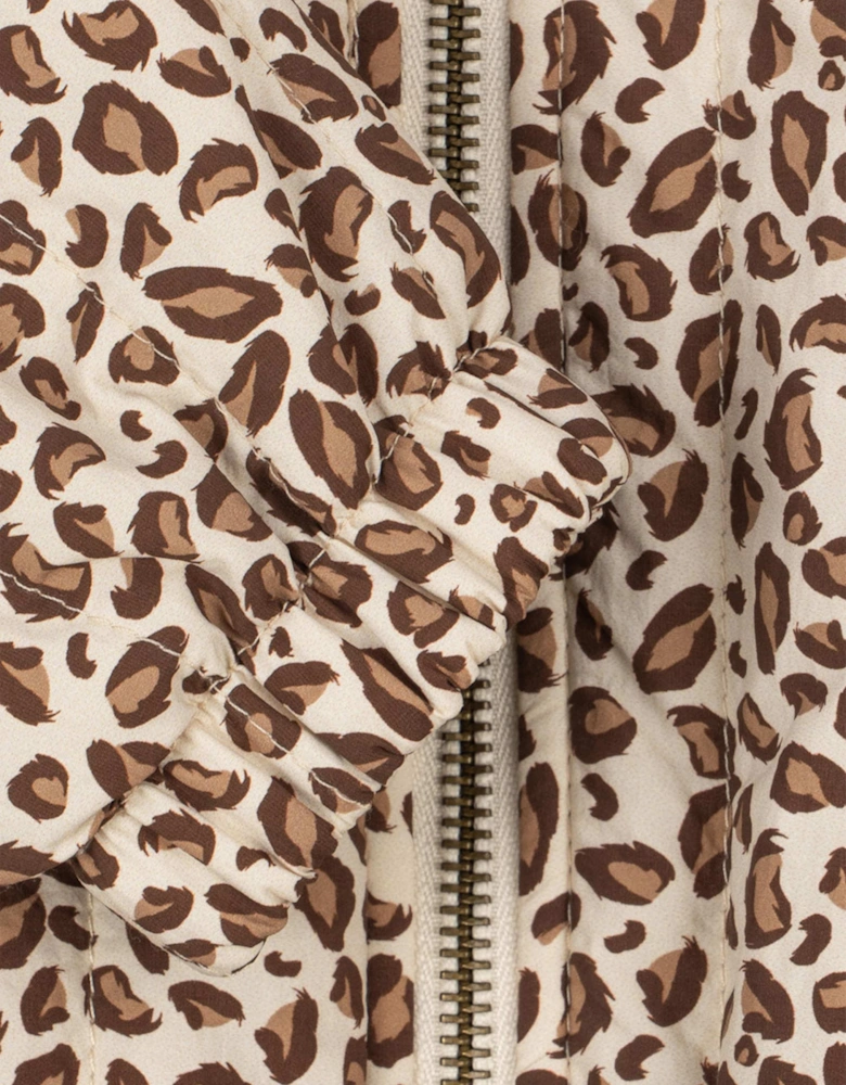 Konges Sløjd Girls Juno Printed Sequin Bomber Jacket in Beige