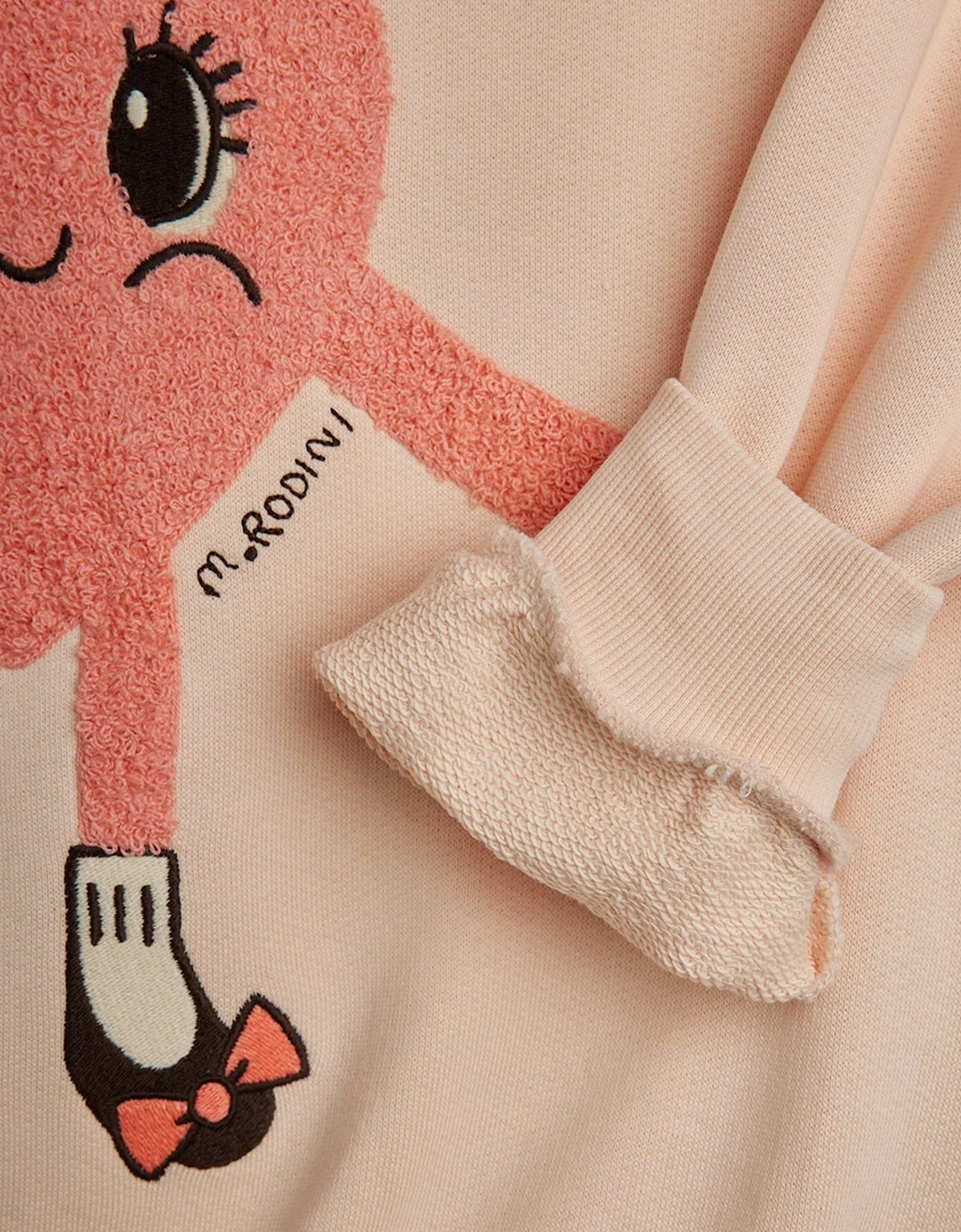 Girls Heart in Shoes Chenille Sweatshirt in Pink