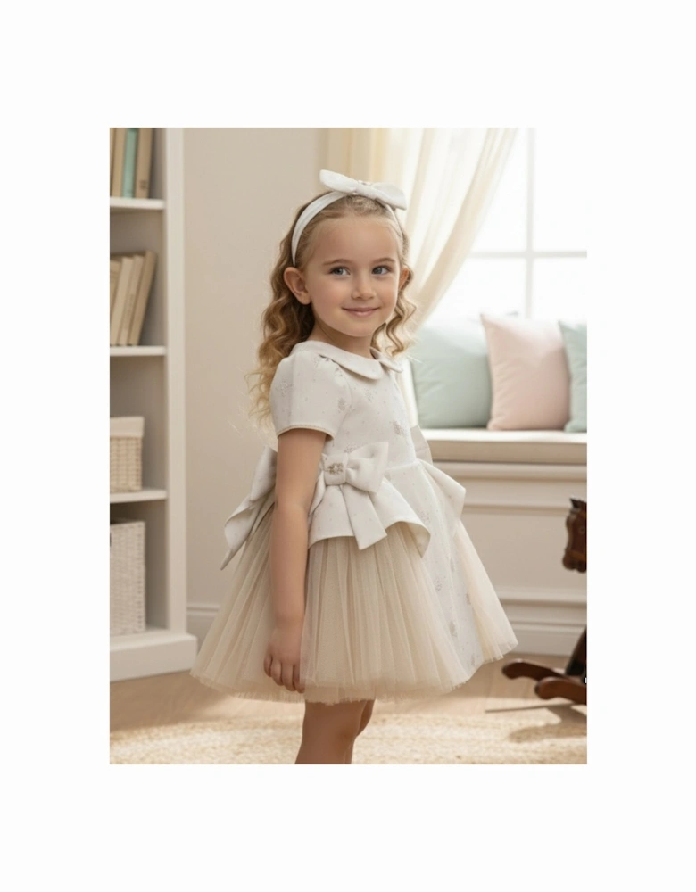 Baby Girls Occasion Dress with Headband in Ivory
