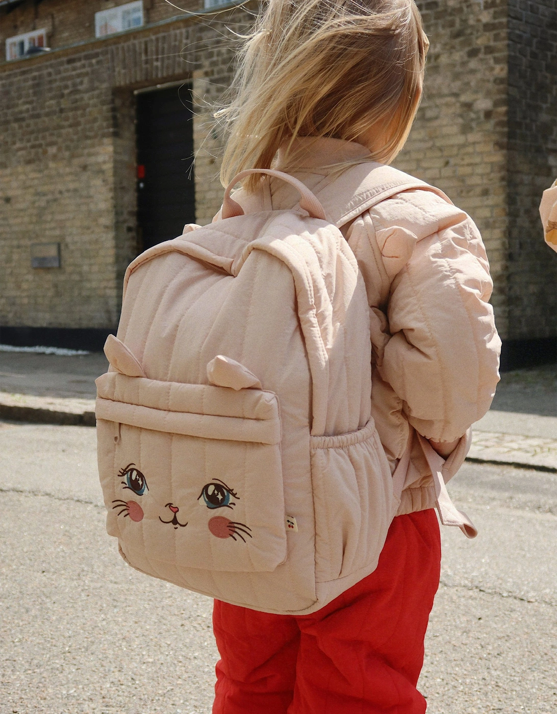 Konges Sløjd Girls Juno Kitty Backpack in Pink (34cm)