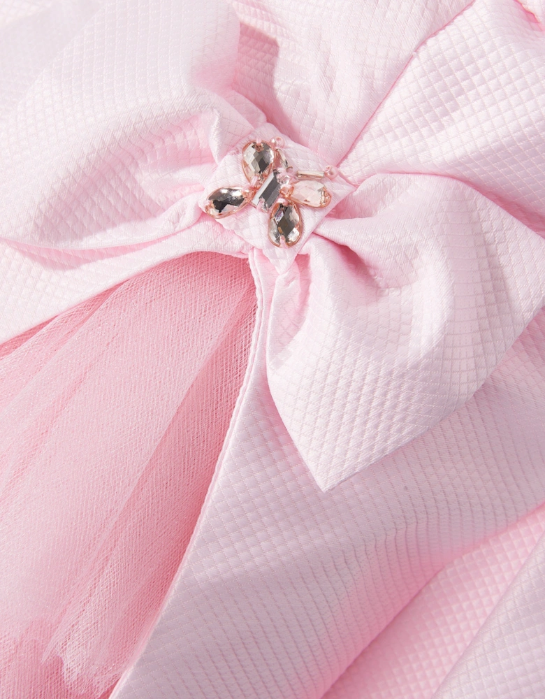 Girls Occasion Dress with Hair Accessory in Pink