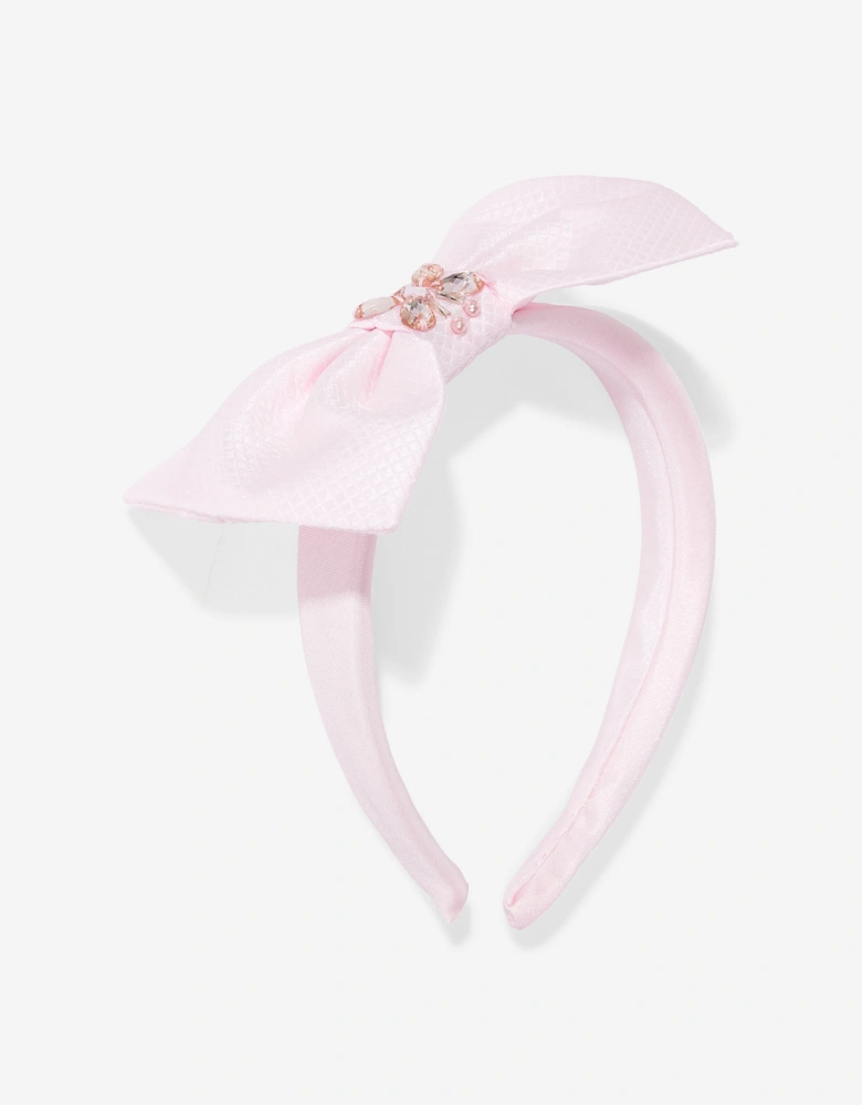 Girls Occasion Dress with Hair Accessory in Pink