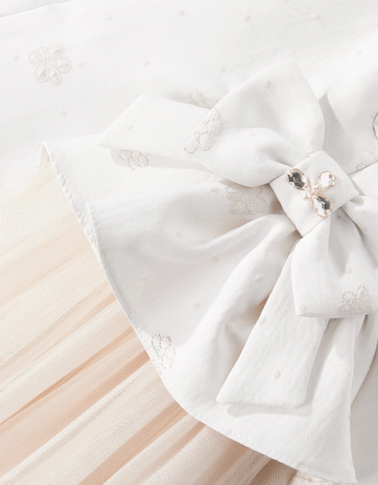 Baby Girls Occasion Dress with Headband in Ivory