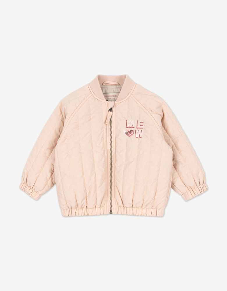Konges Sløjd Girls Juno Kitty Bomber Jacket in Pink