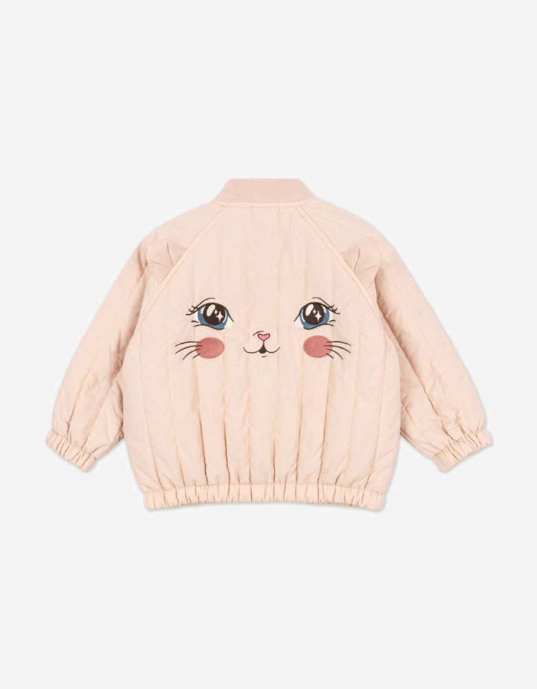 Konges Sløjd Girls Juno Kitty Bomber Jacket in Pink
